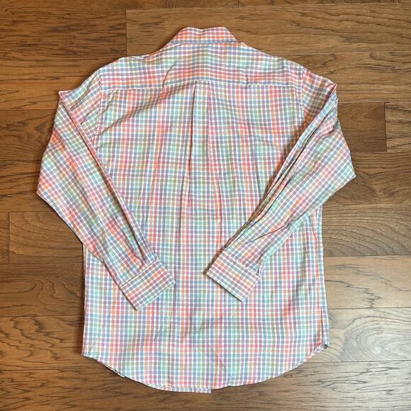 Mens Plaid Check Button Down Long Sleeve Dress Shirt Colorful Pattern - Picture 2 of 5